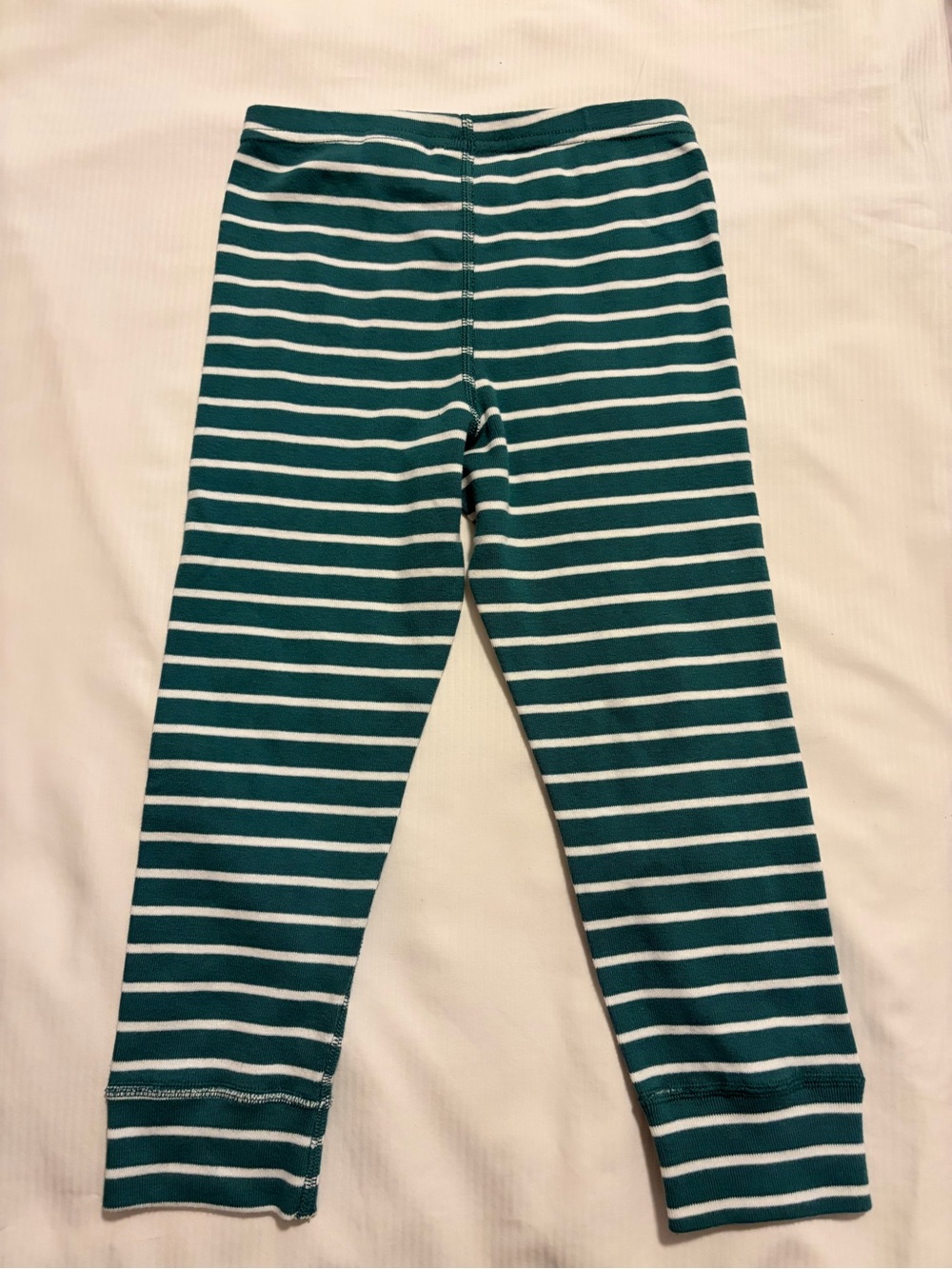 Hanna Andersson Teal & White Striped Girls' Leggings - Picture 2 of 3